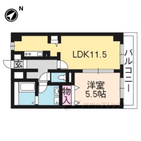 ベルヴィオウミ(1LDK/4階)の間取り写真