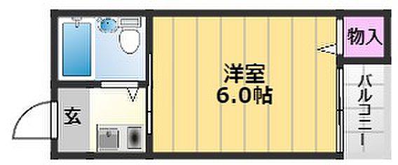プレアール材木町(1K/2階)の間取り写真