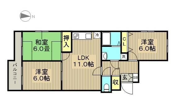 シェ・ソワ(3LDK/3階)の間取り写真