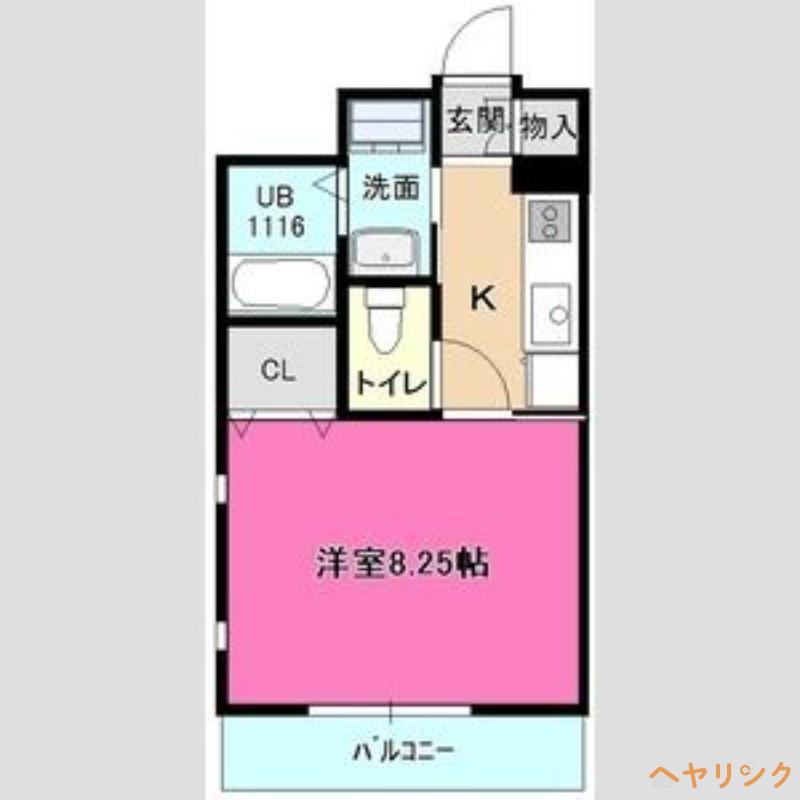 ラフィネ コウテン(1K/2階)の間取り写真