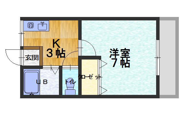 シティハイムモンリ A(1K/2階)の間取り写真