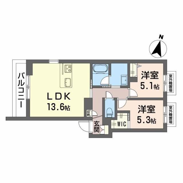 SHINE FORT(2LDK/3階)の間取り写真