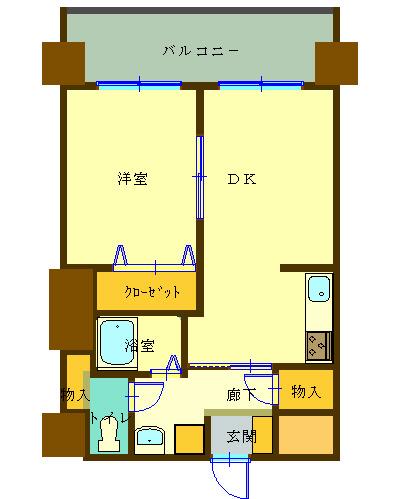 ノースゲート長町(1LDK/6階)の間取り写真
