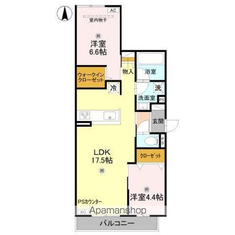 エクレール沢之町(2LDK/3階)の間取り写真