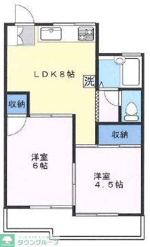 コーポM(2DK/2階)の間取り写真