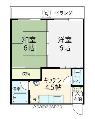 ウッドバレー窪(2K/1階)の間取り写真