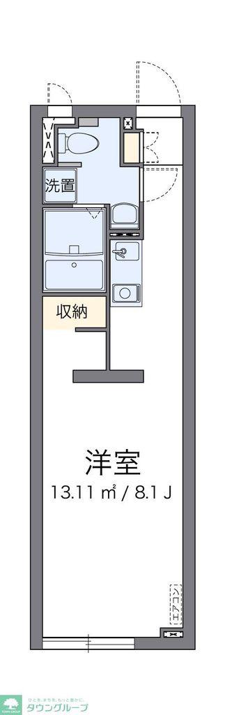 アルクアリビオ(ワンルーム/2階)の間取り写真