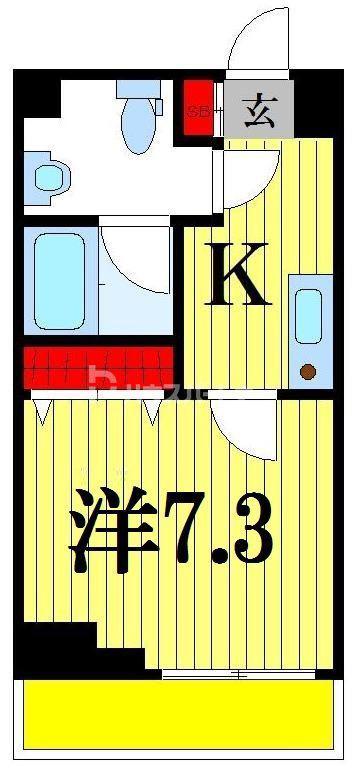 ASCENT Y 津田沼(1K/3階)の間取り写真