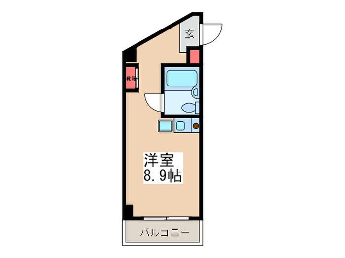 カーサマデラ藤が丘(ワンルーム/3階)の間取り写真