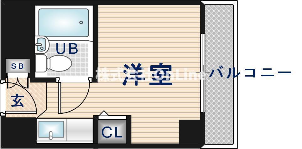 アーバンエース上本町パル(ワンルーム/3階)の間取り写真