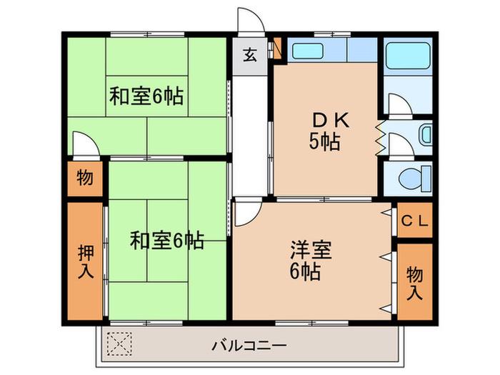 ステ-ジ和坂(3DK/2階)の間取り写真