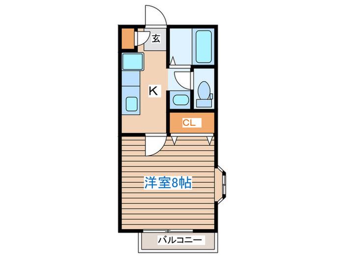 コルフリーデン(1K/1階)の間取り写真