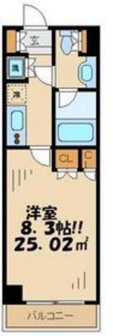 ドゥーエつつじヶ丘(1K/3階)の間取り写真