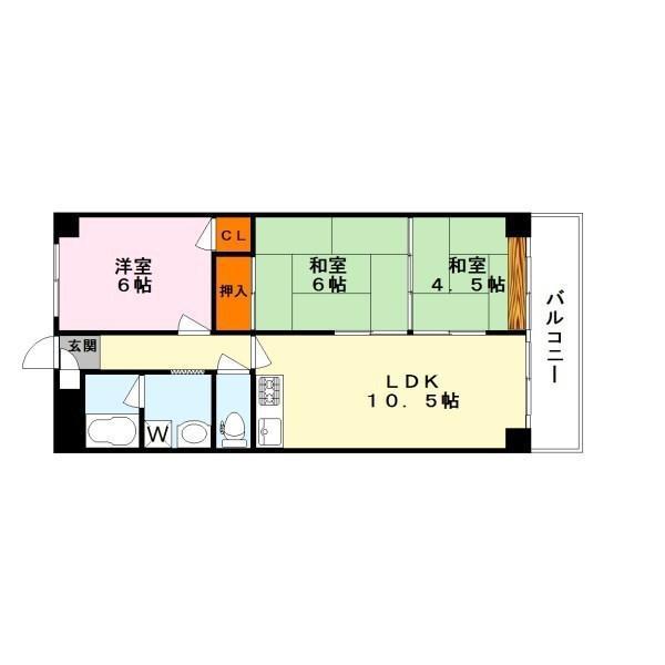 ファミーユ南高田(3LDK/3階)の間取り写真