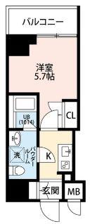 プレール・ドゥーク川崎III(1K/9階)の間取り写真