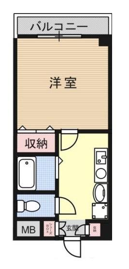 ハートリーフ鈴木(1K/5階)の間取り写真
