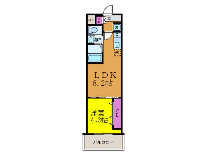 クローバー・グランデ吹田(1LDK/2階)の間取り写真