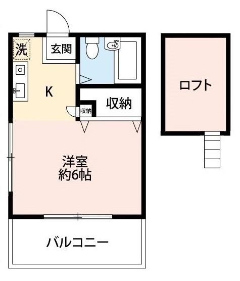 メゾン林間(ワンルーム/1階)の間取り写真
