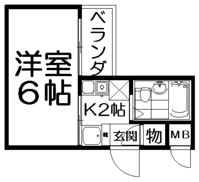 シャトーHAMADA(1K/3階)の間取り写真
