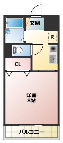 アベイユ(1K/1階)の間取り写真