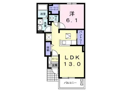 シャンプランテII(1LDK/1階)の間取り写真