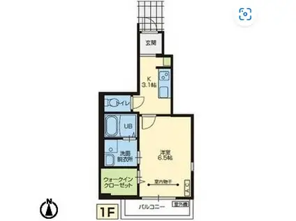 ポンテ アルタII(1K/1階)の間取り写真