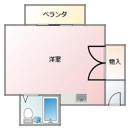 カリーノ ユキ(ワンルーム/2階)の間取り写真
