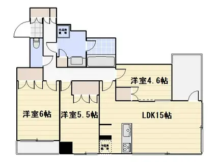 プレサンスレジェンド堺筋本町タワー(3LDK/11階)の間取り写真