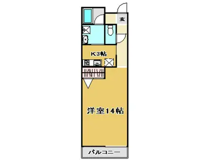 金子橋マンション(1K/2階)の間取り写真