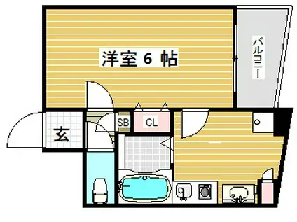 ラナップスクエア神戸県庁前(1K/10階)の間取り写真