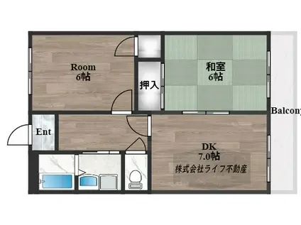 グランメゾン浅田II(2DK/2階)の間取り写真