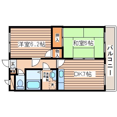 ラルジュ協栄(2DK/2階)の間取り写真