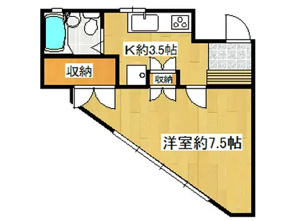 プロヴァンス(1K/1階)の間取り写真