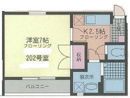 プラチナレジデンス(1K/2階)の間取り写真