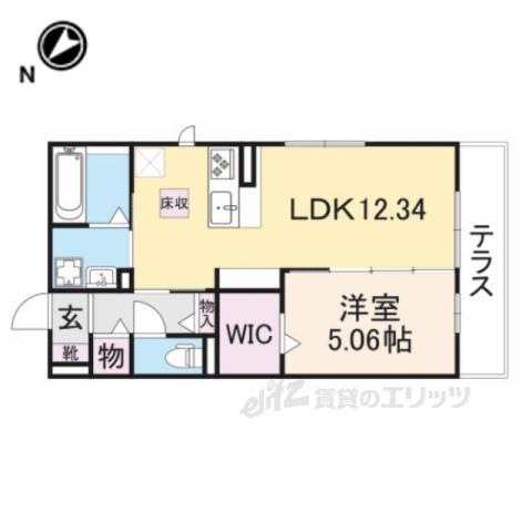 カノン蓮池(1LDK/1階)の間取り写真