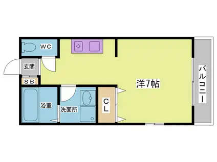 ドミール北鈴(1K/1階)の間取り写真