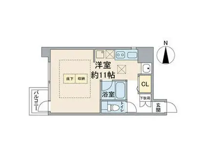 ラクロア(ワンルーム/3階)の間取り写真