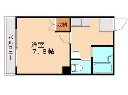 ヨークス本城(1K/1階)の間取り写真