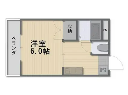 あるふぁII(1K/3階)の間取り写真