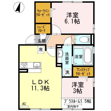 ベルフォーレ(2LDK/1階)の間取り写真