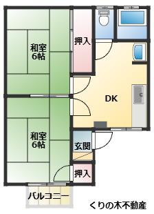 第二コーポ田中(2DK/2階)の間取り写真