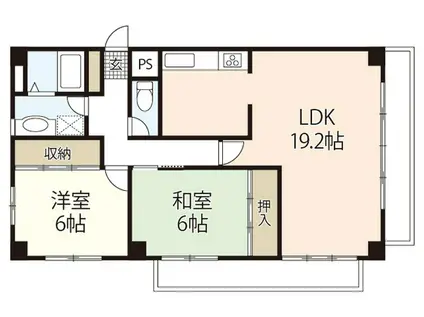 段原松本ビル(2LDK/3階)の間取り写真