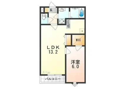 ジーメゾン石津町東ブリシエ(1LDK/2階)の間取り写真