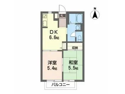 ヴォルテール A(2DK/1階)の間取り写真