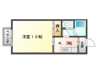 セントポーリア(1K/1階)の間取り写真