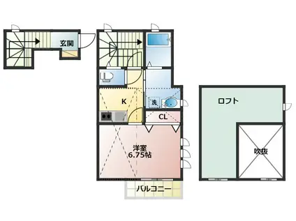 ラウレア八幡(1K/1階)の間取り写真