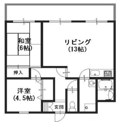 サンテラス垂水(2LDK/3階)の間取り写真