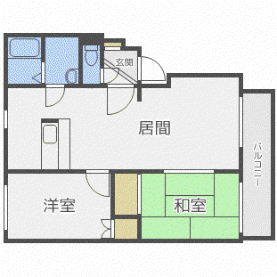 ネスト連理(2LDK/1階)の間取り写真