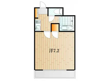 ウエストビレッジ(1K/4階)の間取り写真