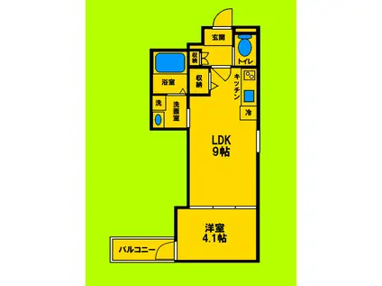 グランドスクエア(1LDK/1階)の間取り写真